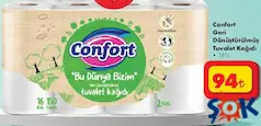 CONFORT GERİ DÖNÜŞTÜRÜLMÜŞ TUVALET KAĞIDI 16'LI fiyat ve kampanya bilgisi